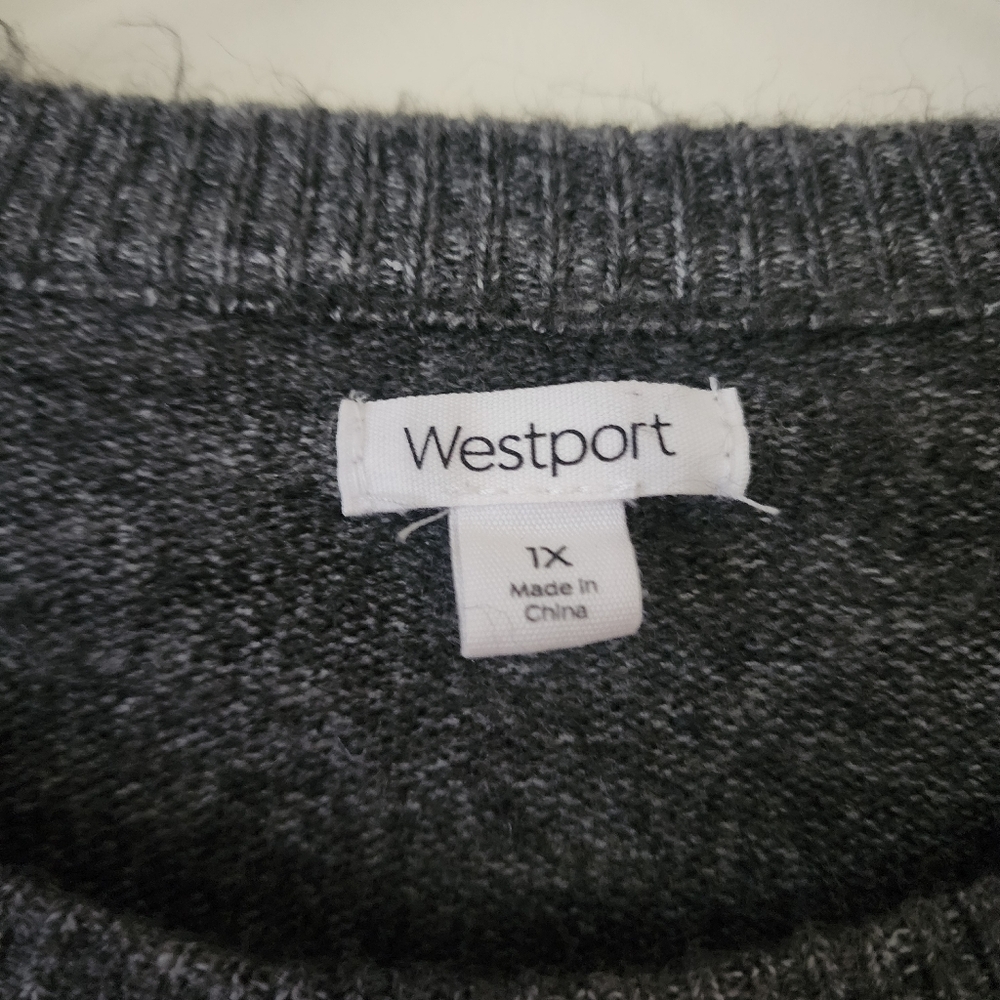 Westport Charcoal Sweater with Colorful sequin Accents.pit To Pit 22" - Picture 3 of 5